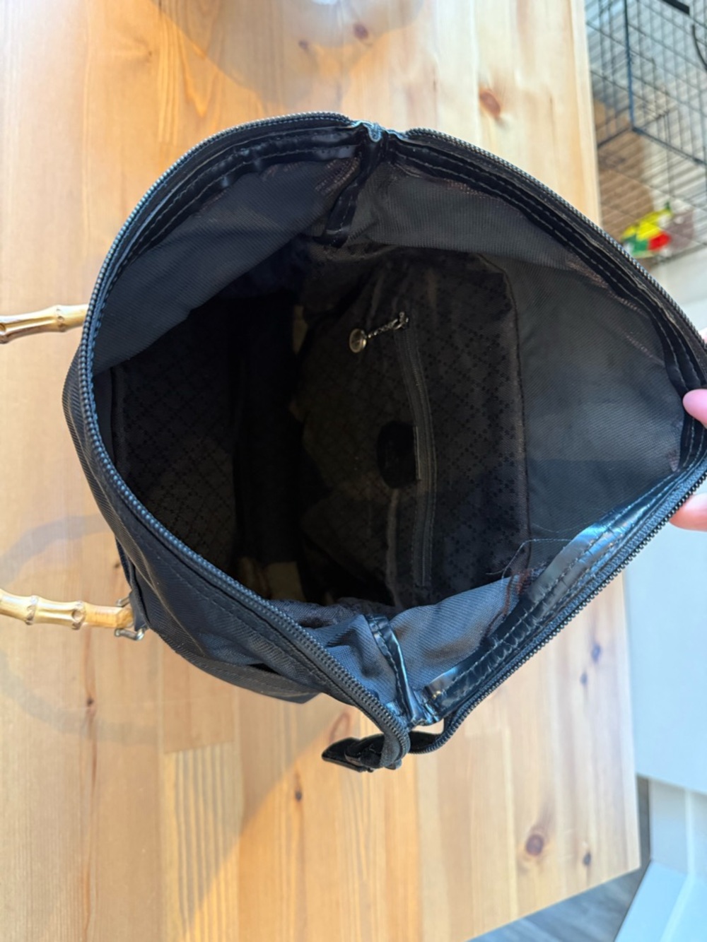 Gucci Black Tote Bag with Bamboo Handles and Leather Trim - Picture 12 of 16